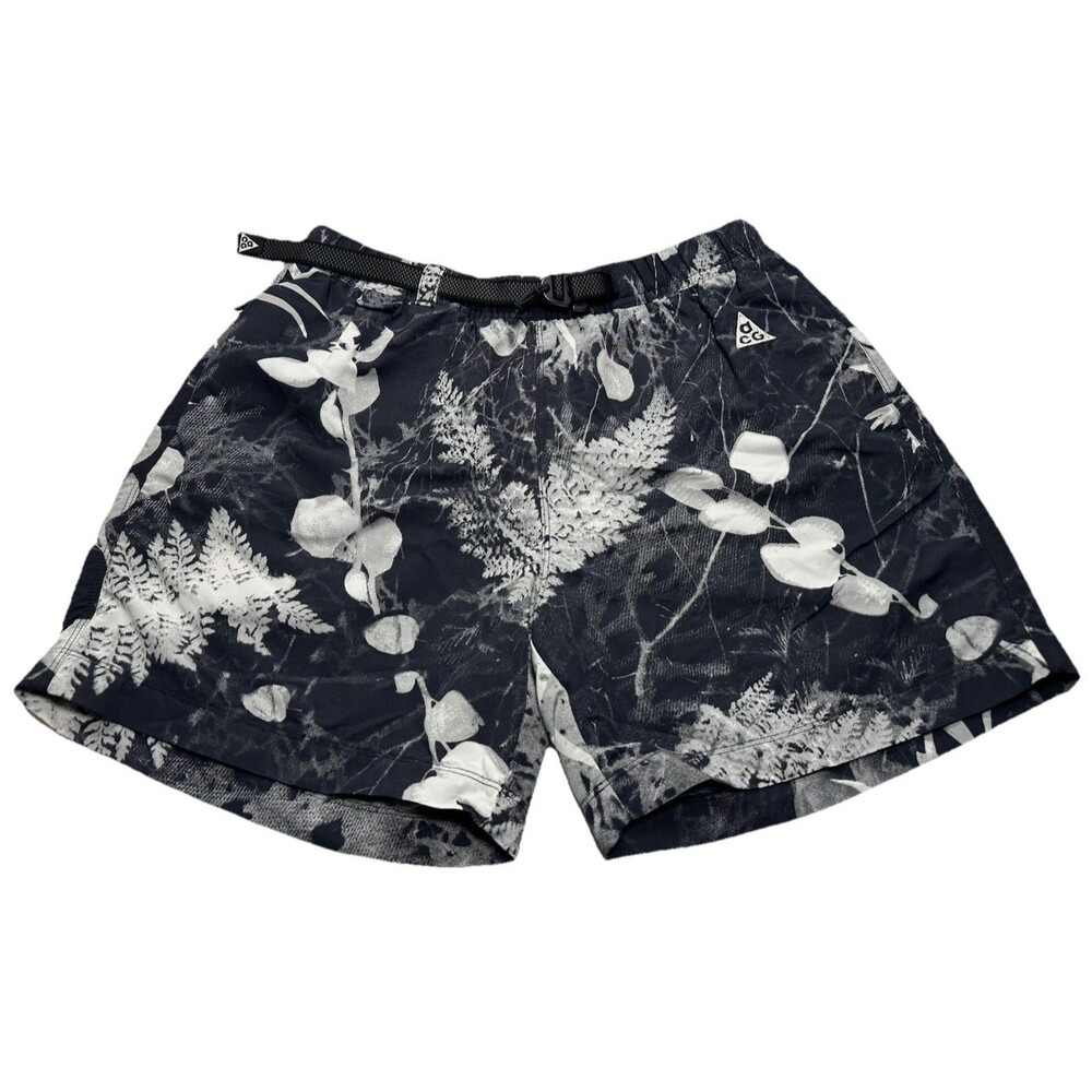 Nike ACG All Over Print Belted Trail Shorts 6" Size Small Black White DV9546-010
